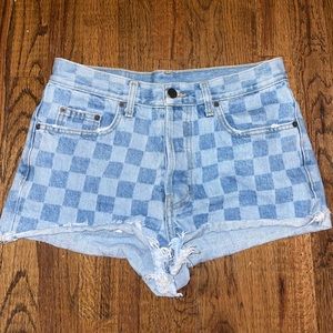 LF Stores Carmar Denim Checkered Shorts